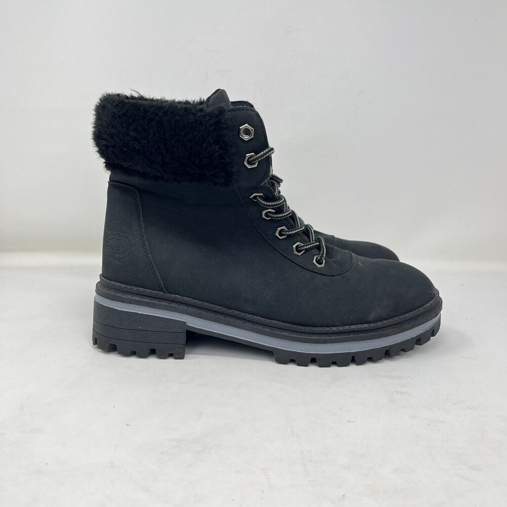 Marc Ecko Rhino Black Lace Up High Top Fur Lined Boots Women's Size 8